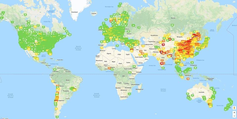 Crowdsourced Air Quality World Map